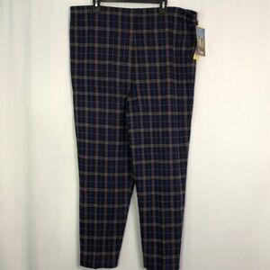 Cape Cod Sportswear Windsor Manor Plaid Elastic Waist Pull On Pants Size 20